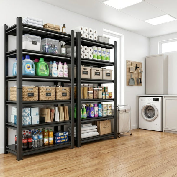 English Elm 6-Tier Powder-Coated Steel Garage Shelving Unit with Adjustable Snap-Lock Frame 82 In W1831P526075