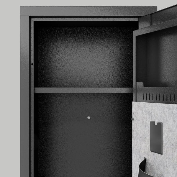 English Elm 52 Inch Biometric Rifle Safe with Steel Body Keypad Alarm and Adjustable Gun Racks W1831P529969