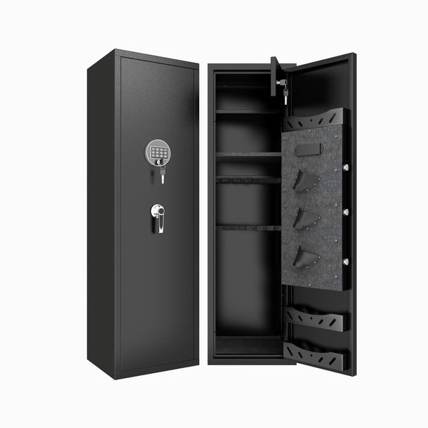 English Elm 57" Steel Gun Safe with Digital Keypad Fits Rifles Handguns Pre-assembled Floor Cabinet W1831P536954