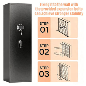 English Elm 57" Steel Gun Safe with Digital Keypad Fits Rifles Handguns Pre-assembled Floor Cabinet W1831P536954