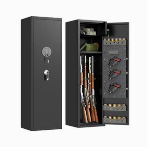 English Elm 57" Steel Gun Safe with Digital Keypad Fits Rifles Handguns Pre-assembled Floor Cabinet W1831P536954
