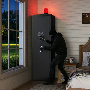 English Elm 57" Steel Gun Safe with Digital Keypad Fits Rifles Handguns Pre-assembled Floor Cabinet W1831P536954