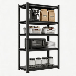 English Elm 5-tier Cold-rolled Steel Shelving Unit Industrial Powder-coated Rack with Adjustable Levels W1831P539019