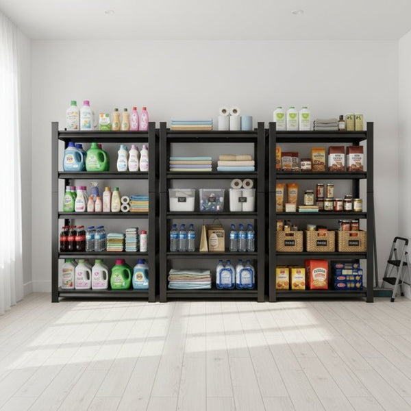 English Elm 5-tier Cold-rolled Steel Shelving Unit Industrial Powder-coated Rack with Adjustable Levels W1831P539019