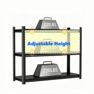 English Elm 3-Tier Steel Shelving Rack with Adjustable Crossbars for Reptile Tanks and Heavy Storage W1831P540163