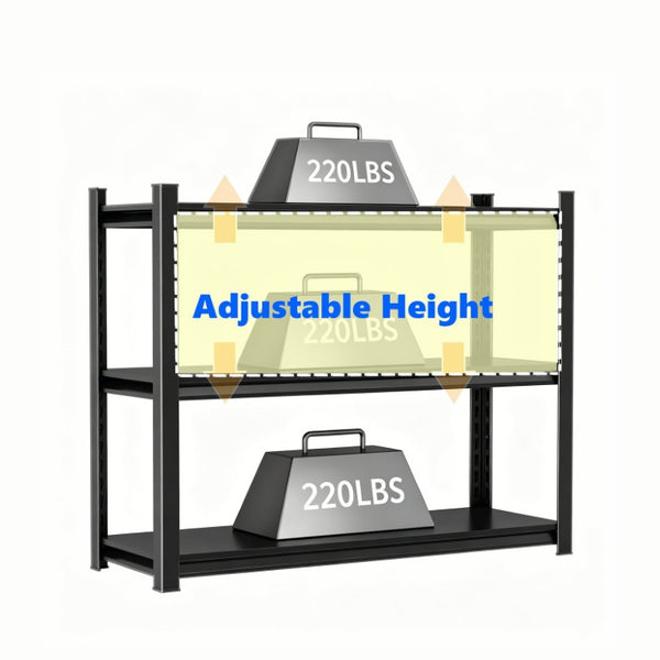 English Elm 3-Tier Steel Shelving Rack with Adjustable Crossbars for Reptile Tanks and Heavy Storage W1831P540163