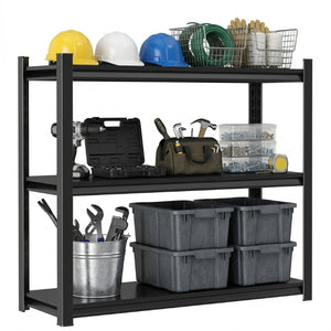 English Elm 3-Tier Steel Shelving Rack with Adjustable Crossbars for Reptile Tanks and Heavy Storage W1831P540163