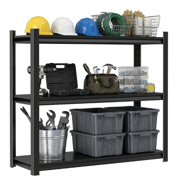 English Elm 3-Tier Steel Shelving Rack with Adjustable Crossbars for Reptile Tanks and Heavy Storage W1831P540163