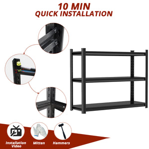 English Elm 3-Tier Steel Shelving Rack with Adjustable Crossbars for Reptile Tanks and Heavy Storage W1831P540163