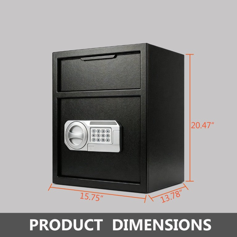 English Elm Commercial Steel Drop Slot Safe with Digital Keypad Anti-Theft Alarm for Office Use W1831P563144