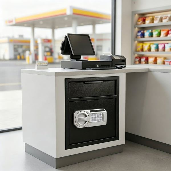English Elm Commercial Steel Drop Slot Safe with Digital Keypad Anti-Theft Alarm for Office Use W1831P563144