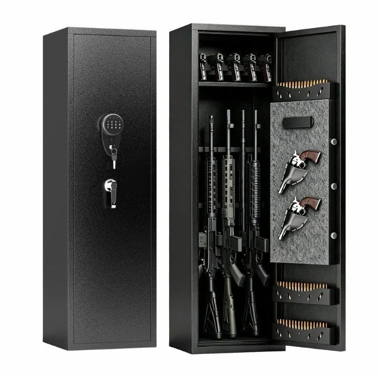 English Elm Gun Safe Heavy Steel Cabinet with Keypad for Rifles Handguns and Organized Firearm Storage W1831P574835