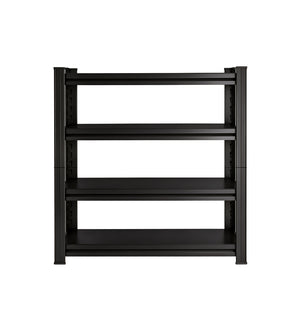 English Elm 4-Tier Black Steel Shelving Unit with Adjustable Heights for Garage and Office W1831P601856