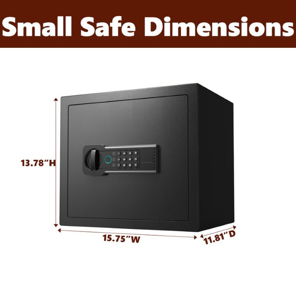 English Elm 1.2 Cu Ft Steel Home Safe with Biometric Fingerprint Access and Anti-Pry Bolts W1831P604703