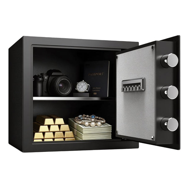 English Elm 1.2 Cu Ft Steel Home Safe with Biometric Fingerprint Access and Anti-Pry Bolts W1831P604703