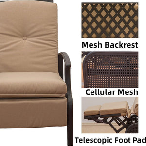 English Elm Patio Zero Gravity Recliner with Olefin Cushions Steel Frame Outdoor Lounge Chair W1859113292