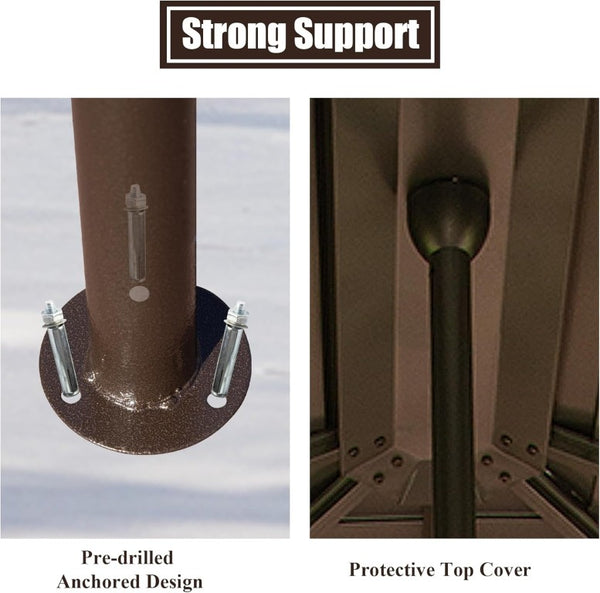 English Elm Universal Gazebo Support Post Adjustable Telescoping Column for All Season Stability W1859P427732