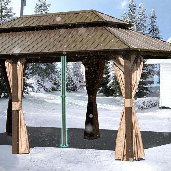 English Elm Universal Gazebo Support Post Adjustable Telescoping Column for All Season Stability W1859P427732