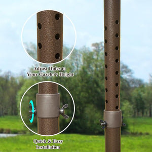 English Elm Universal Gazebo Support Post Adjustable Telescoping Column for All Season Stability W1859P427732