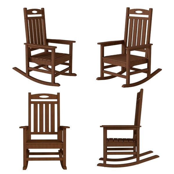 English Elm Outdoor Hdpe Rocking Chair Set Two Oversized Ergonomic Porch Rockers All Season Brown W1859P501266