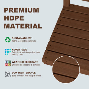 English Elm Outdoor Hdpe Rocking Chair Set Two Oversized Ergonomic Porch Rockers All Season Brown W1859P501266
