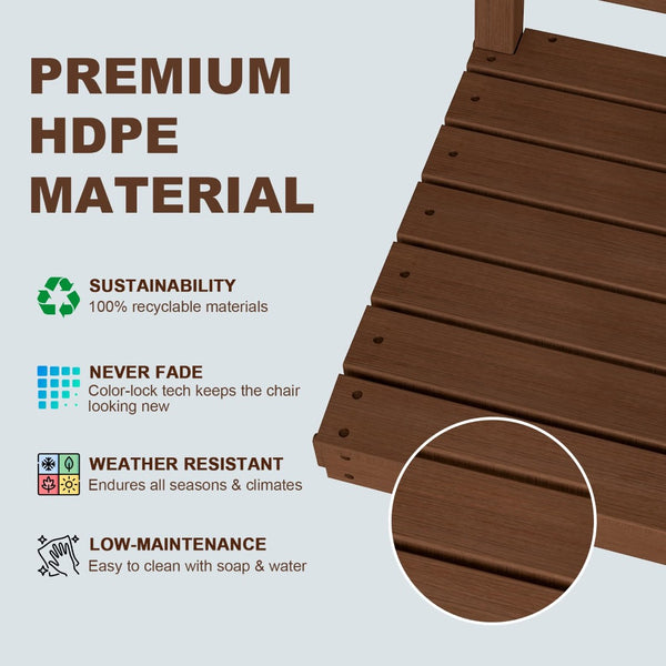 English Elm Outdoor Hdpe Rocking Chair Set Two Oversized Ergonomic Porch Rockers All Season Brown W1859P501266
