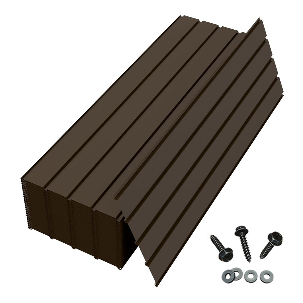 English Elm 20 Pc Galvanized Steel Corrugated Roofing Panels Weatherproof Siding for Sheds Pergolas W1859P503407