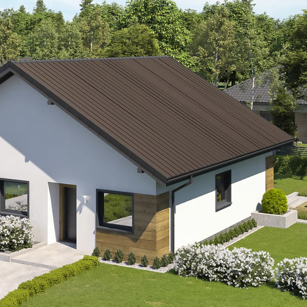 English Elm 20 Pc Galvanized Steel Corrugated Roofing Panels Weatherproof Siding for Sheds Pergolas W1859P503407