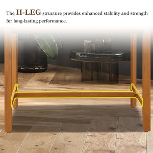 English Elm Outdoor Aluminum Bar Table with Teak Finish Rust Proof Patio Counter Height Stand W1859P508301