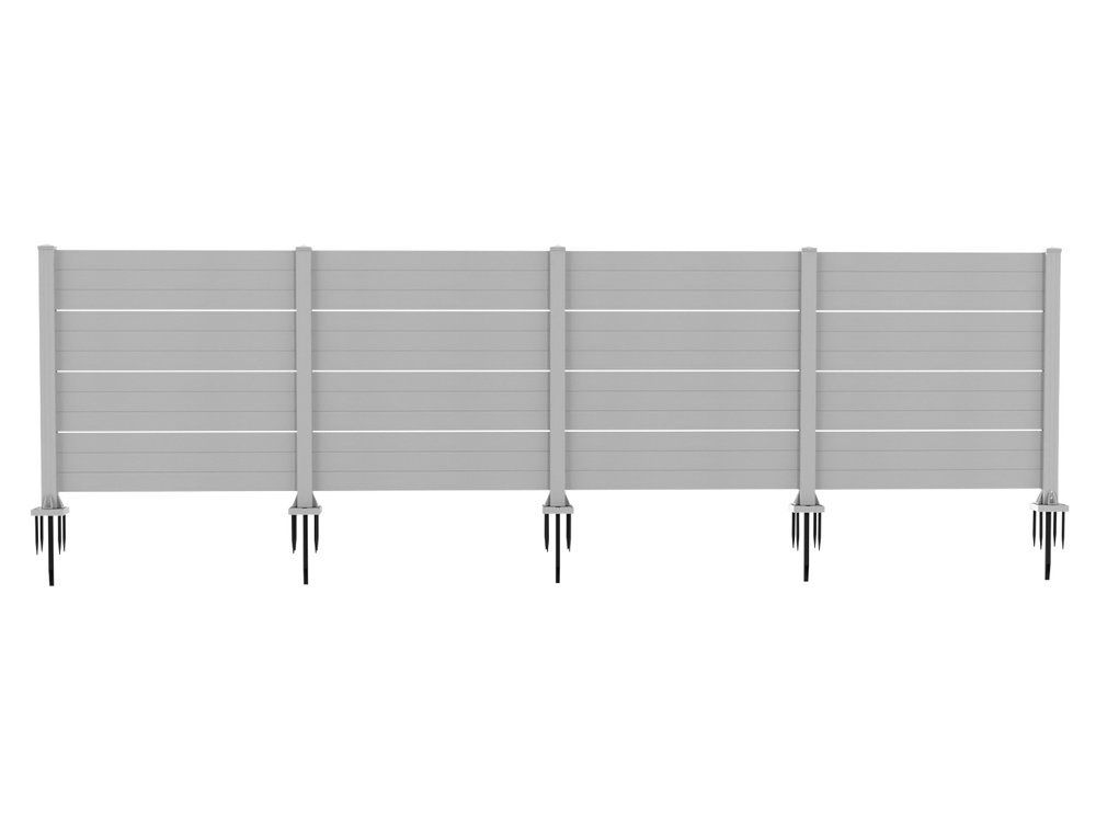 English Elm 50" Outdoor Vinyl Privacy Screen Three Panel Aluminum Post Yard Ac Enclosure White W1859P528382