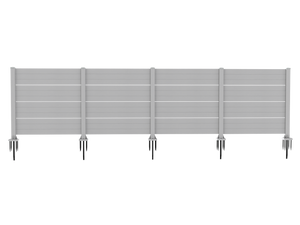 English Elm 50" Outdoor Vinyl Privacy Screen Three Panel Aluminum Post Yard Ac Enclosure White W1859P528382