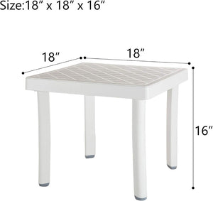 English Elm Pool Chaise Lounge Aluminum Frame Textilene Sling with Side Table Five Reclining Pos W1859P535433