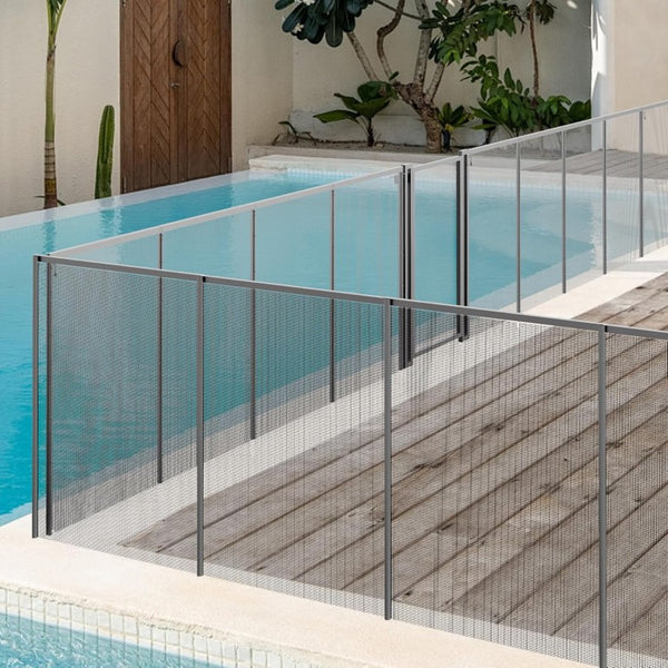 English Elm Self-Closing Aluminum Pool Gate with Drill Guide Bundle Powder Coated Mesh Panel 5FT Gate and Drill Guide Bundle W1859P557494
