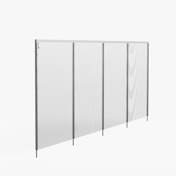 English Elm Self-Closing Aluminum Pool Gate with Drill Guide Bundle Powder Coated Mesh Panel 5' x 48' Safety Fence W1859P557582