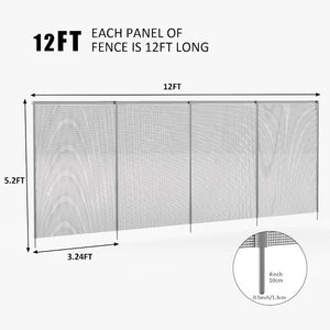 English Elm Self-Closing Aluminum Pool Gate with Drill Guide Bundle Powder Coated Mesh Panel 5' x 48' Safety Fence W1859P557582