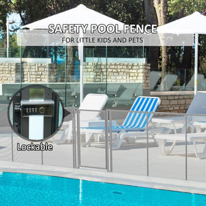 English Elm Self-Closing Aluminum Pool Gate with Drill Guide Bundle Powder Coated Mesh Panel 5' x 48' Safety Fence W1859P557582