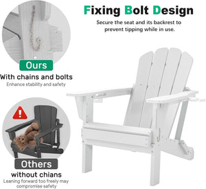 English Elm Adjustable HDPE Adirondack Reclining Chairs Set of 2 with Cup and Phone Holders W1859P576920