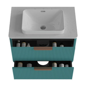 English Elm Elena-30F-311T Freestanding Bathroom Vanity Cabinet with Soft-Close Drawers and Oak Finish W1865P287851