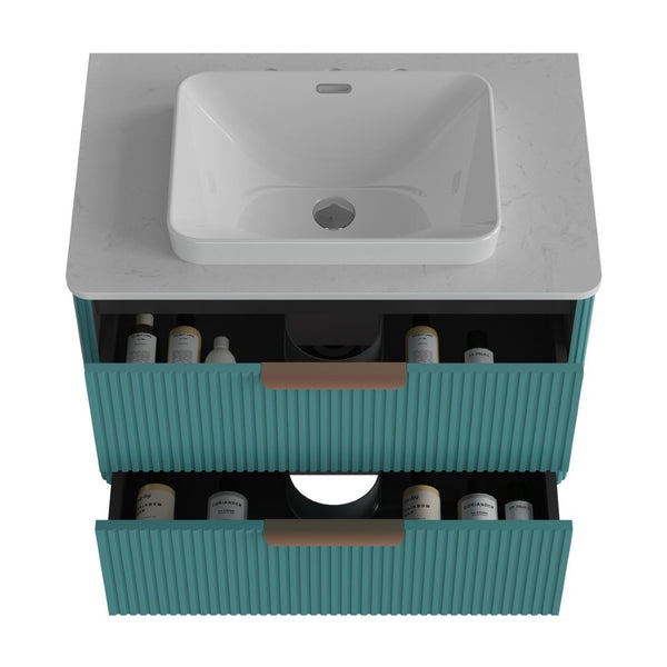 English Elm Elena-30F-311T Freestanding Bathroom Vanity Cabinet with Soft-Close Drawers and Oak Finish W1865P287851
