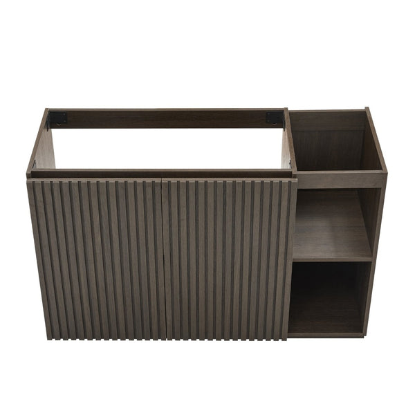 English Elm Galan Floating Walnut Bathroom Vanity with Granite Sink and Four Soft Close Drawers W1865P442942
