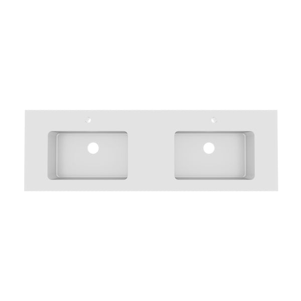English Elm Bb0272y131 Seamless Solid Surface Integrated Basin Glossy White Minimalist Bath W1865P442969