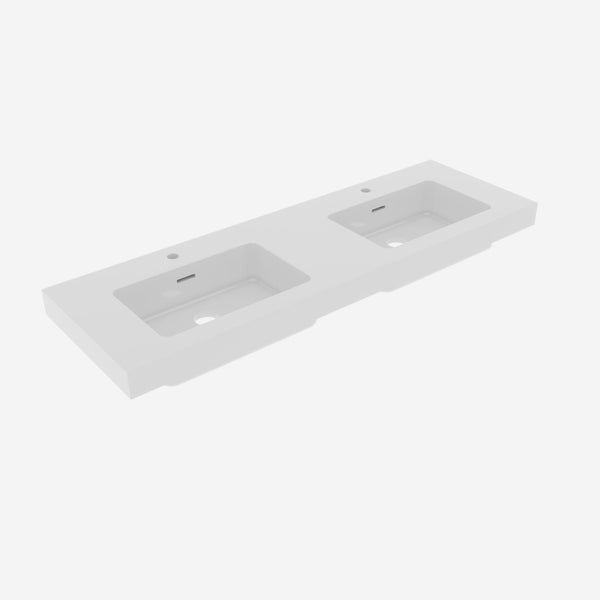 English Elm Bb0272y131 Seamless Solid Surface Integrated Basin Glossy White Minimalist Bath W1865P442969