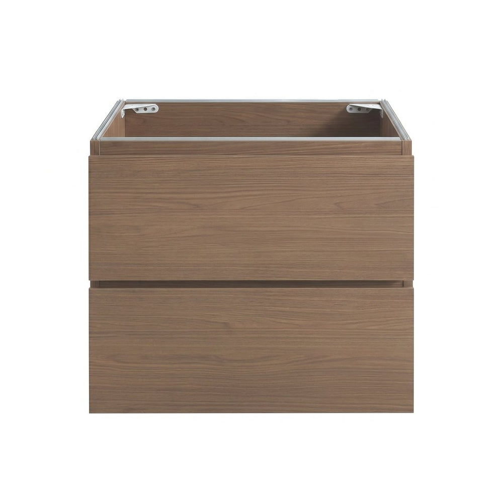 English Elm Alice-24w-118,wall Mount Floating Vanity Walnut Two Drawer Minimalist Bath Cabinet W1865P499488