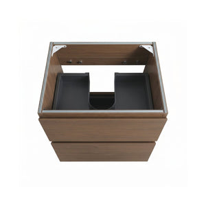 English Elm Alice-24w-118,wall Mount Floating Vanity Walnut Two Drawer Minimalist Bath Cabinet W1865P499488