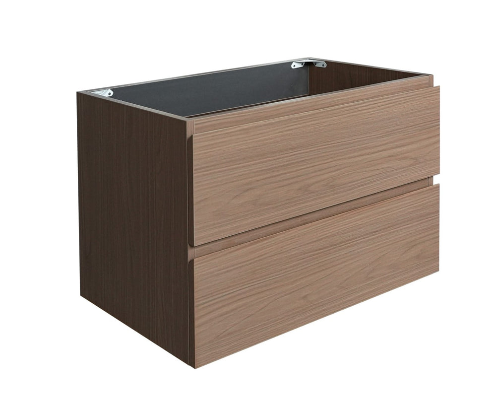 English Elm Alice-30W-118,Wall Mounted Walnut Vanity Cabinet Two Soft Close Drawers Push Open Design W1865P499492