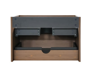 English Elm Alice-30W-118,Wall Mounted Walnut Vanity Cabinet Two Soft Close Drawers Push Open Design W1865P499492