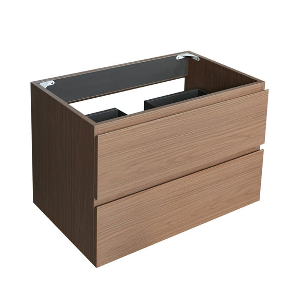 English Elm Alice-30W-118,Wall Mounted Walnut Vanity Cabinet Two Soft Close Drawers Push Open Design W1865P499492