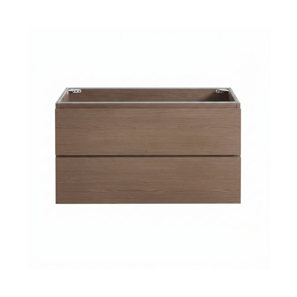 English Elm Alice-36W-118,Wall Mounted Walnut Vanity Cabinet Two Soft-Close Drawers Push Open Design W1865P499499