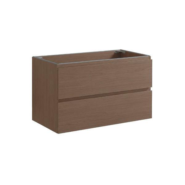 English Elm Alice-36W-118,Wall Mounted Walnut Vanity Cabinet Two Soft-Close Drawers Push Open Design W1865P499499