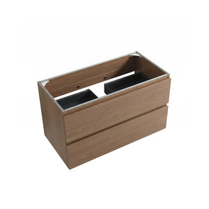 English Elm Alice-36W-118,Wall Mounted Walnut Vanity Cabinet Two Soft-Close Drawers Push Open Design W1865P499499